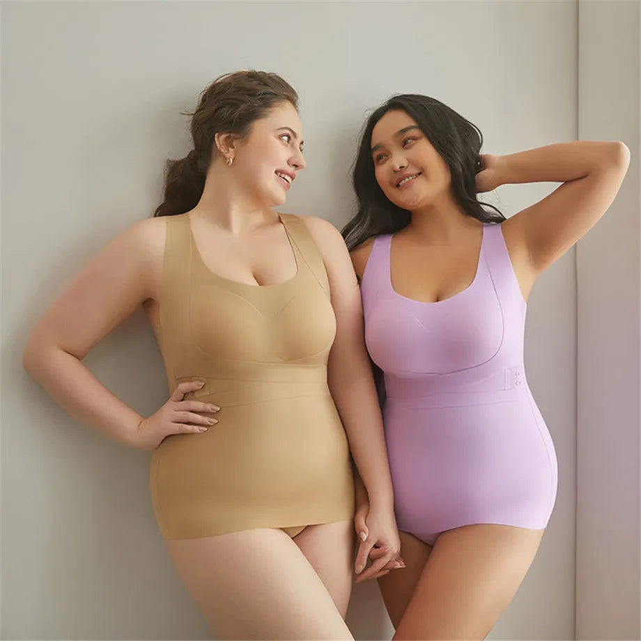 Body Shapewear for Women Seamless Solid Shaping Full Bodysuit Crew Neck Tummy Control Slimming Body Shaper Underwear & Shapewear