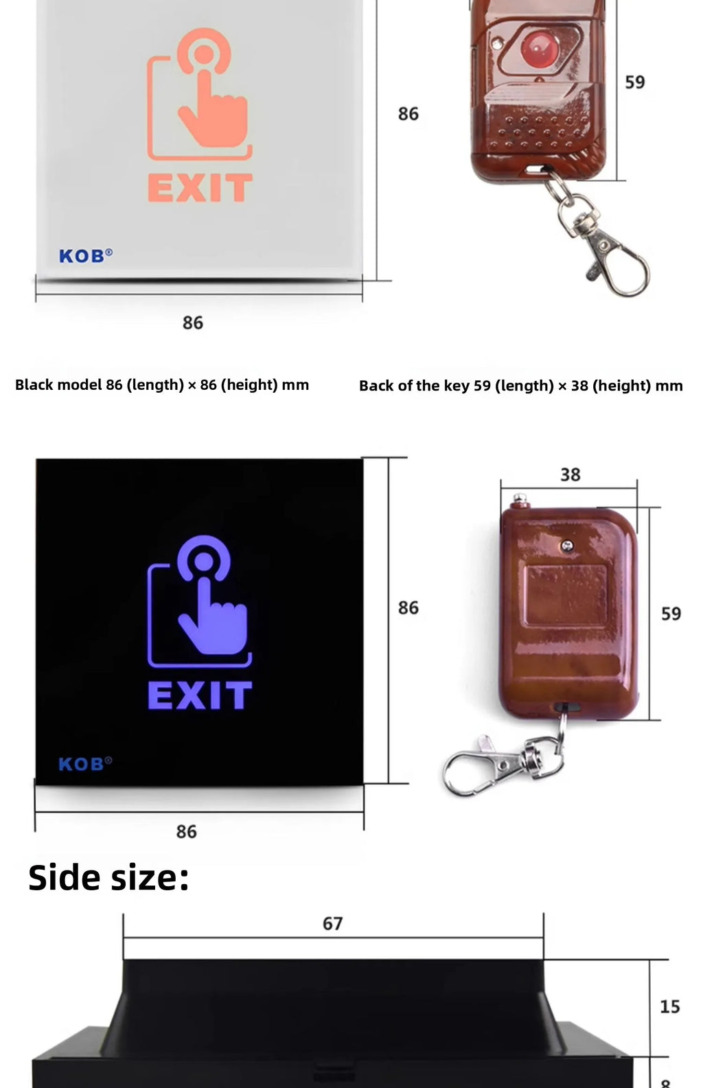 KOB access control switch exit button glass panel touch sensor infrared induction automatic door wireless switch