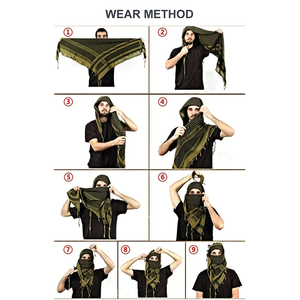 New Summer Women Tactical Arab Scarf Men Fashion Lightweight Hijab Scarf Spring Army Plaid Head Scarf Warm Mask