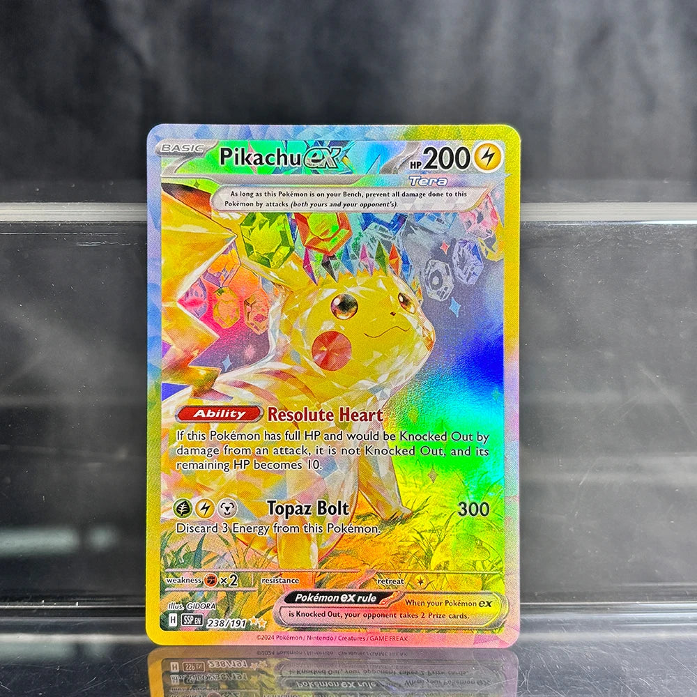 PKM Single Cards Pikachu Charizard EX Bubble Mew Game Rare Collection Cards PTCG Rainbow Proxy Cards