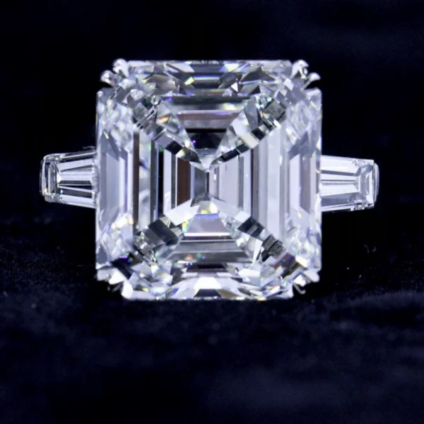 Original 925 Sterling Silver Wedding Engagement finger Rings For Women Topaz 5ct Asscher cut Simulated Diamond Platinum Jewelry