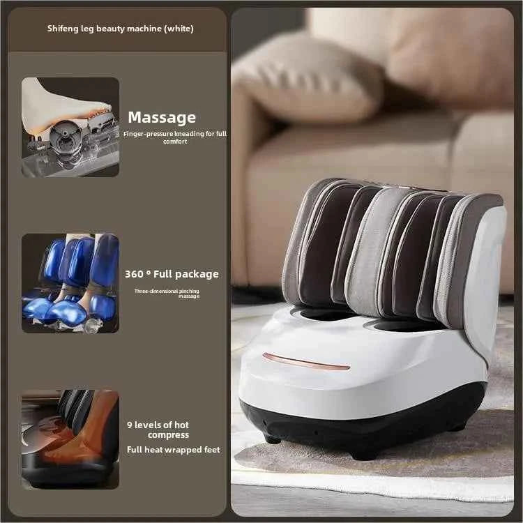 High Quality Air Pressure Electric Hot Heater Foot Massager Machine Vibrate Roller Bath Kneading Leg Foot Full Wrap Massage