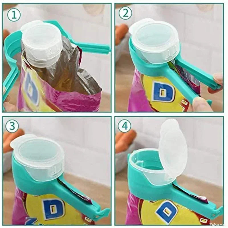 Pour Snack Clips Food Storage Sealing Clips with Pour Spouts Durable Plastic Clips for Food Storage Kitchen Snack Bag Storage