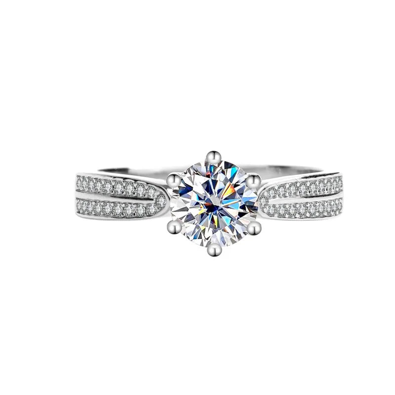 925 Sterling Silve Gorgeous Shiny Zircon Stone Ring For Women Engagement Wedding Luxury High Quality Fine Jewelry