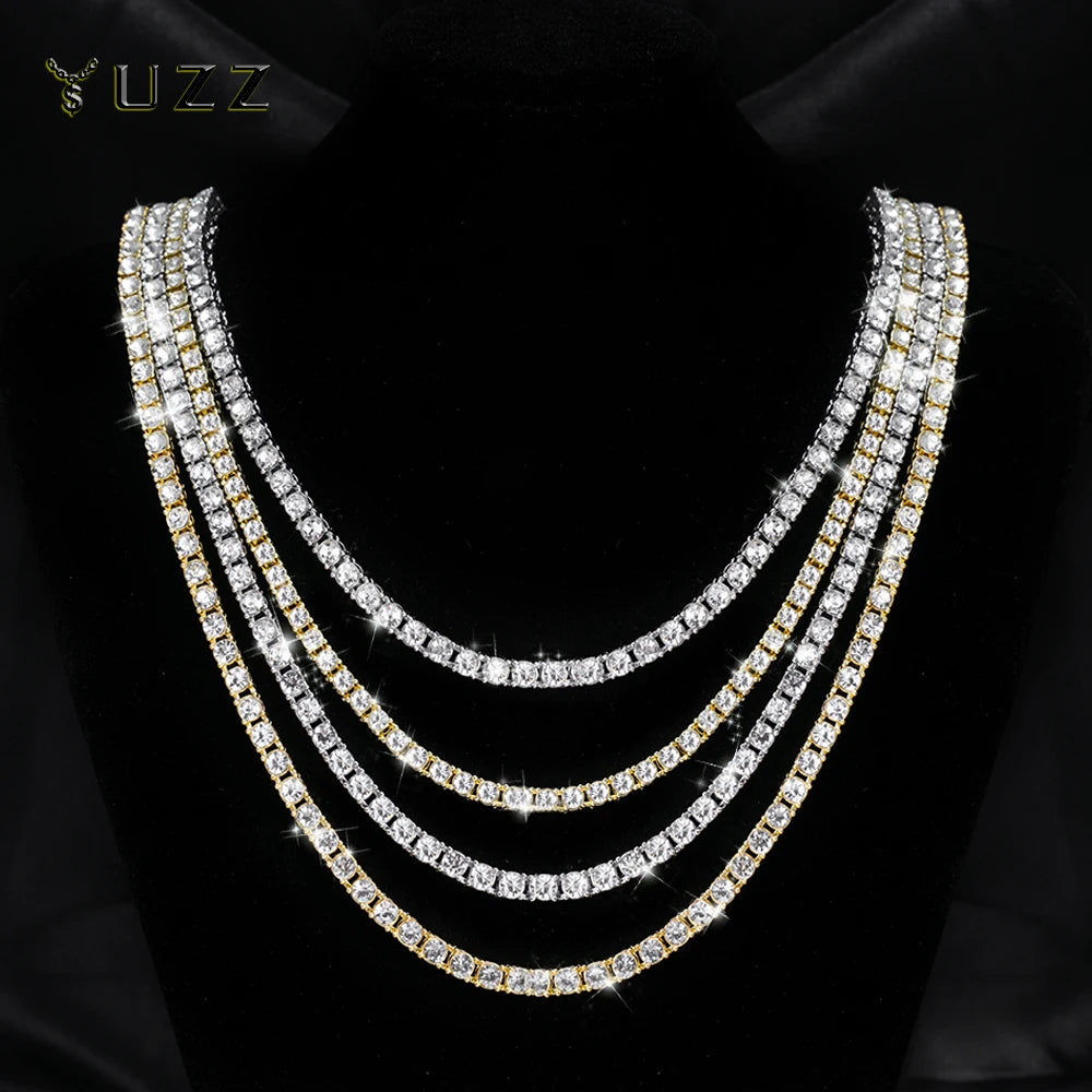 Hip Hop 5MM Tennis Chain Iced Out Bracelet Necklace Men Fashion Silver Color Tennis Jewelry Chains Women 20inch Choker Punk Gift