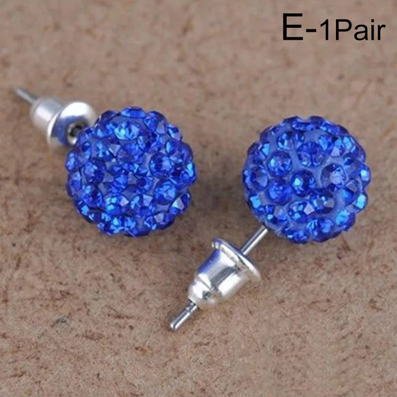 New Fashion Jewelry Full Rhinestone Ball Earrings Autumn and Winter Fashion Korean Temperament Earrings for Women Party Gift