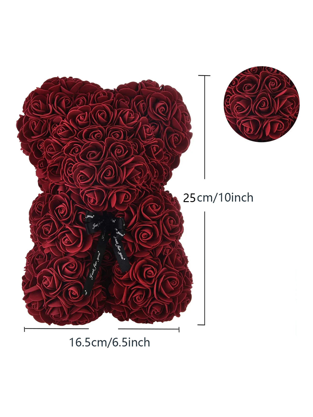 1pc 25m Artificial Flower Eternal Rose Teddy Bear for Mom Mother's Day Birthday Valentine's Day Anniversary Gifts & Decorations