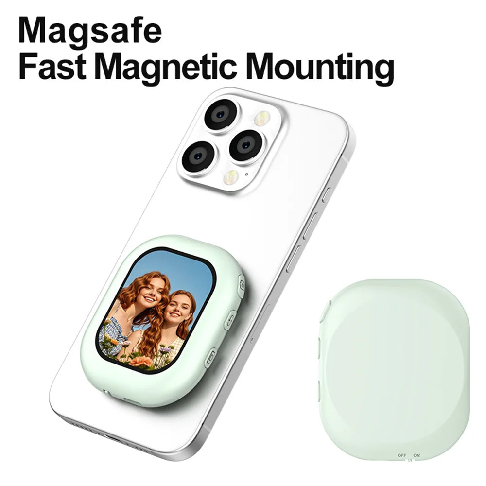 Magnetic Selfie Monitor Screen Mini Wireless Phone Rear Camera Selfie For Vlog Livestream Video Recording Phone Screen Projector
