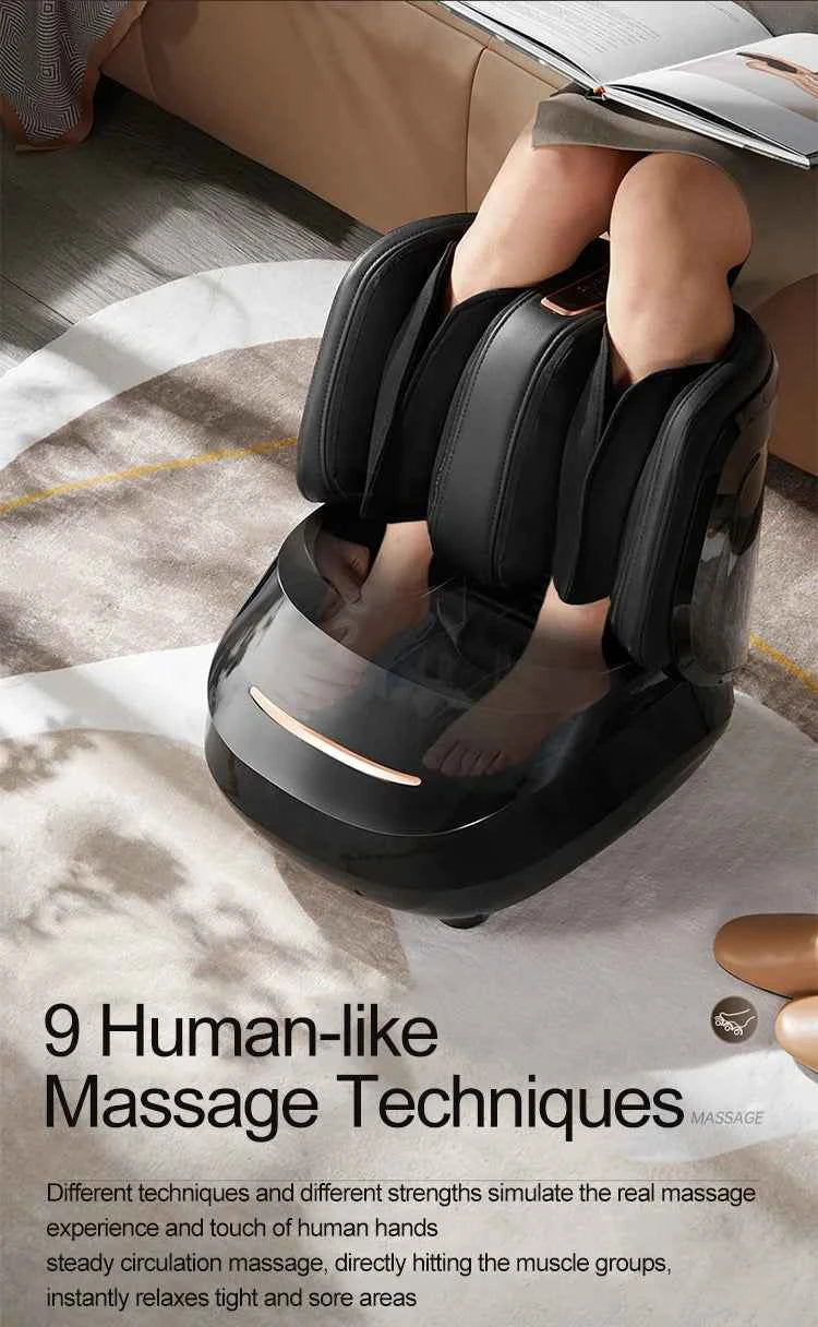 High Quality Air Pressure Electric Hot Heater Foot Massager Machine Vibrate Roller Bath Kneading Leg Foot Full Wrap Massage