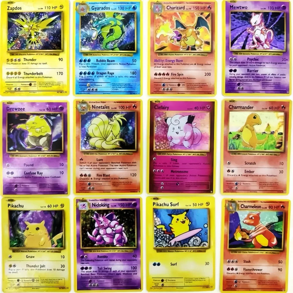 Pokemon Collection Cards 1996 1st Edition Flash Cards Charizard Blastoise DIY Game PTCG Game Anime Self Made Cards Gift Toys