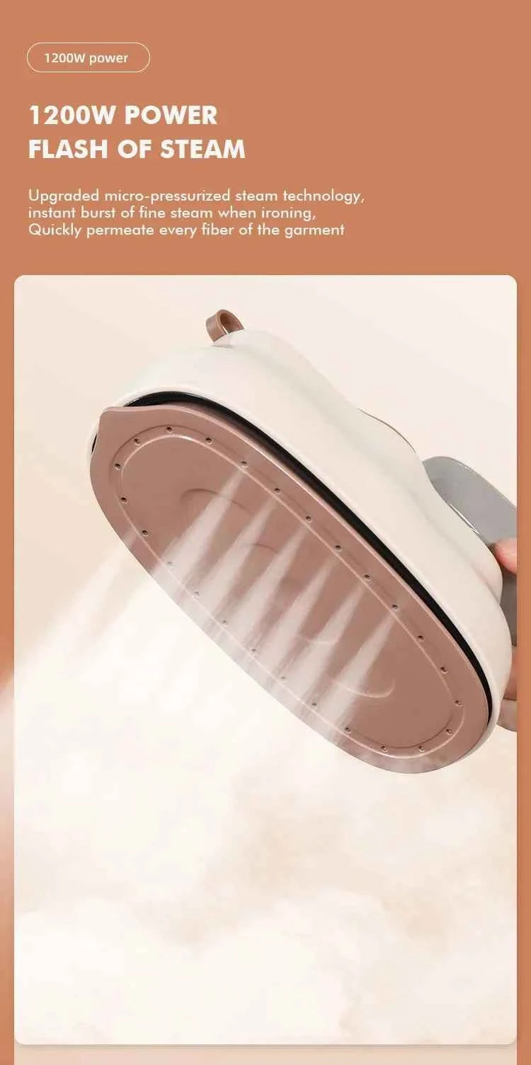 1200W Portable Garment Steamer Mini Handheld Steam Iron for Garments Wet and Dry Dual Use Electric Iron Travel Ironing Machine