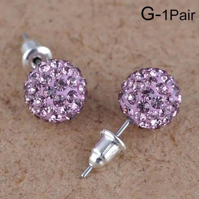 New Fashion Jewelry Full Rhinestone Ball Earrings Autumn and Winter Fashion Korean Temperament Earrings for Women Party Gift