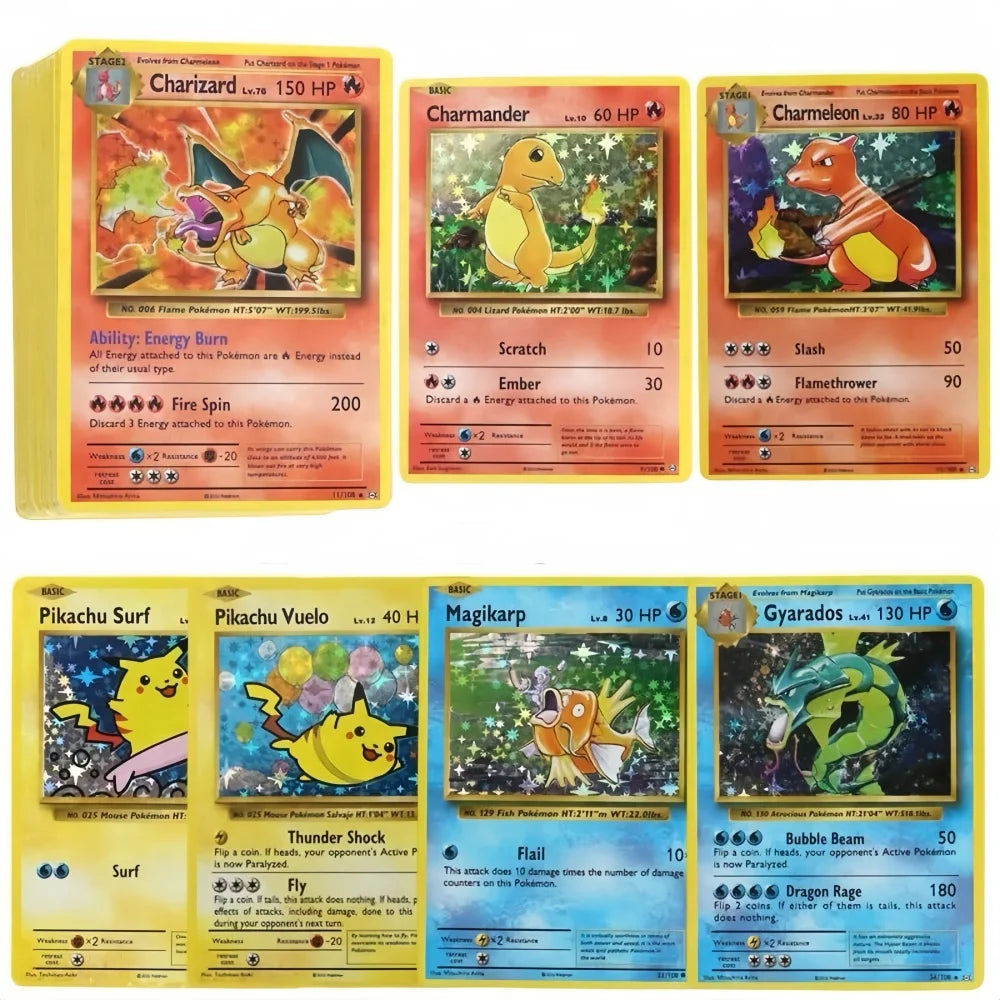 Pokemon Collection Cards 1996 1st Edition Flash Cards Charizard Blastoise DIY Game PTCG Game Anime Self Made Cards Gift Toys