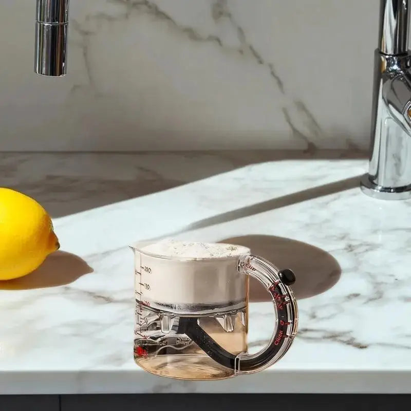 Kitchen Essential Adjustable Measuring Cup with Unique Scraper Base; Perfect for Every Cooking Need