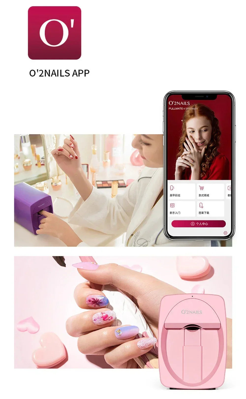 3D Portable Painted Nail Printer Machine Intelligent Automatic Printing Celebrity Home Nail Machine Artifact With Cartridge DIY