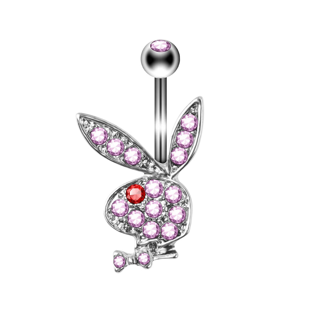 Stainless steel cartoon rabbit navel ring navel nail body piercing ornaments