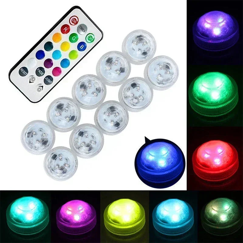 1/10PCS Wireless Adhesive LED Car Interior Ambient Light Remote Control Decor Auto Roof Foot Atmosphere Lamp Bicycle Tail Light