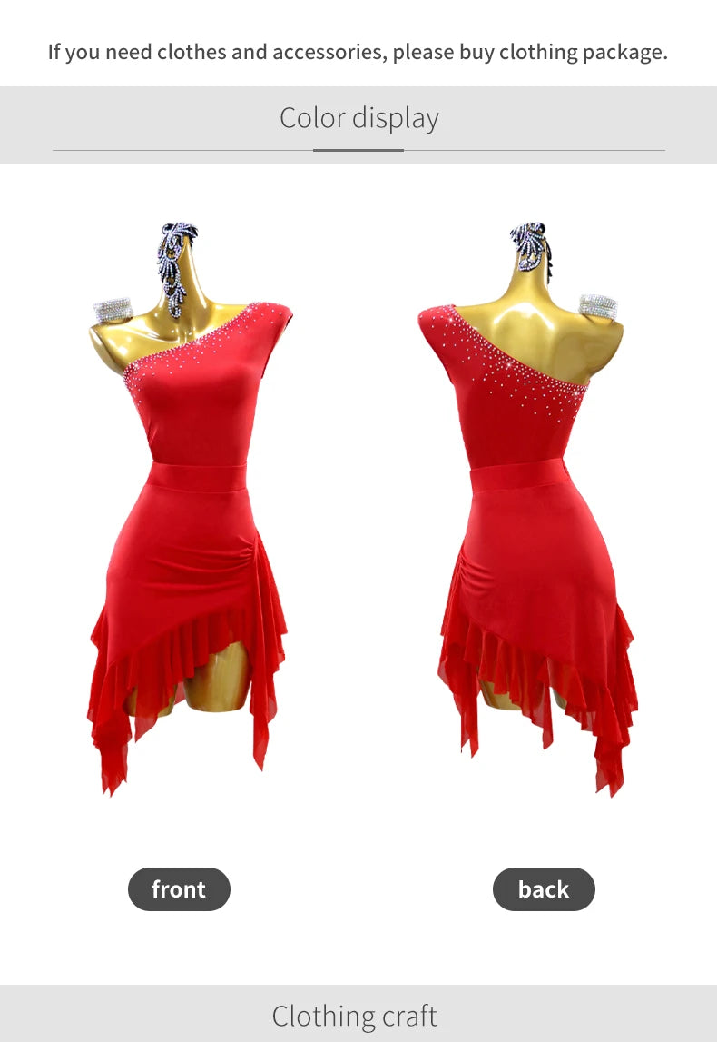 2026 Womens Stage Costume Latin Dance Dress Girls Dancewear Female Ladies Clothes Sexy Prom Party Sets Adult Sport Carnival Suit