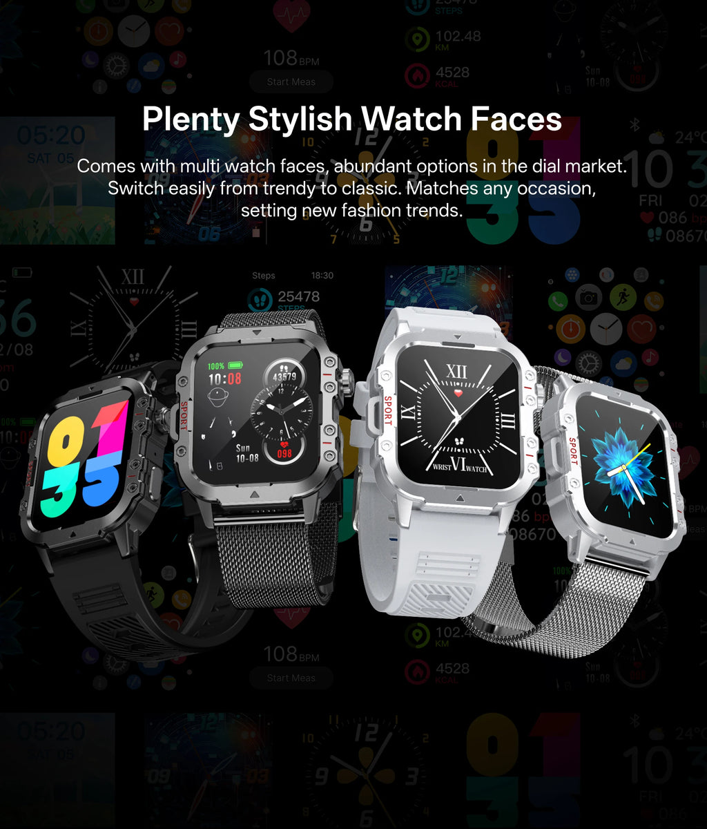 2025 New for Xiaomi Military Smart Watch Men IP67 3ATM Outdoor Sports Fitness Tracker Health Monitor 1.44Inch BT Call Smartwatch