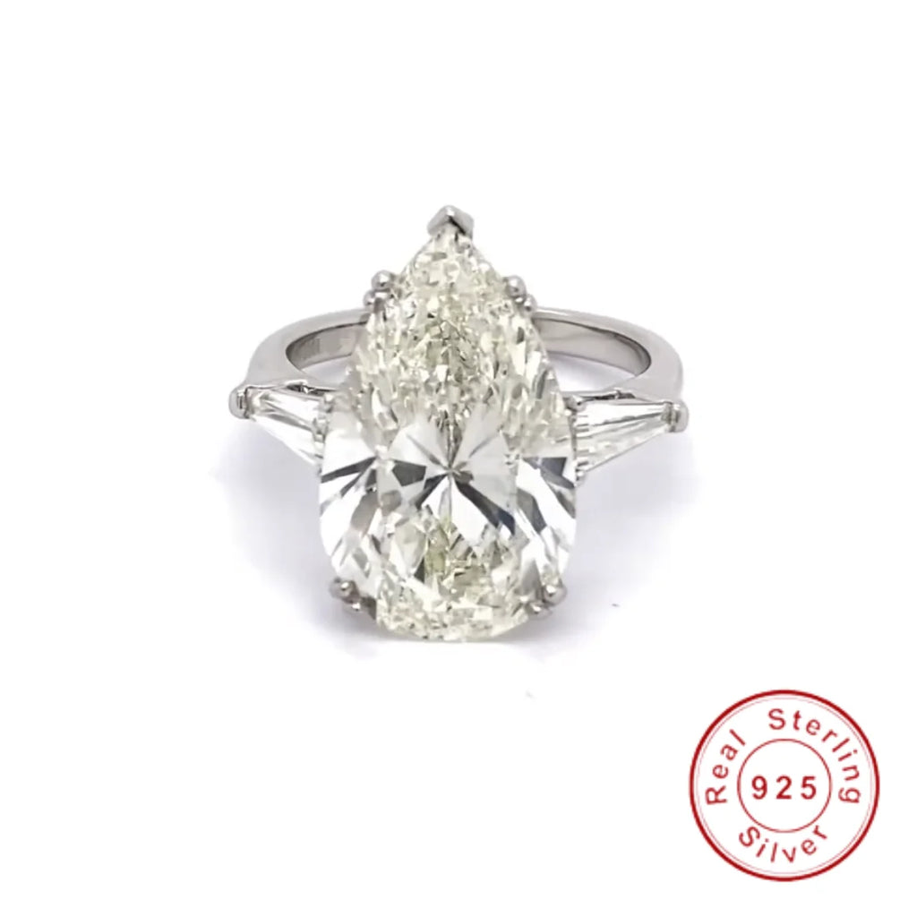 Original 925 Sterling Silver Wedding Engagement finger Rings For Women Topaz 5ct Asscher cut Simulated Diamond Platinum Jewelry