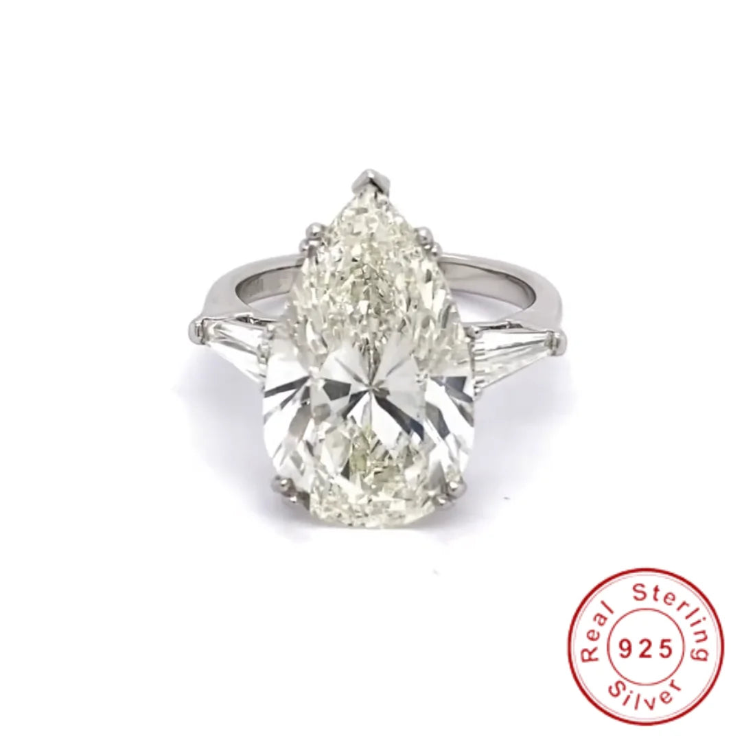 Original 925 Sterling Silver Wedding Engagement finger Rings For Women Topaz 5ct Asscher cut Simulated Diamond Platinum Jewelry