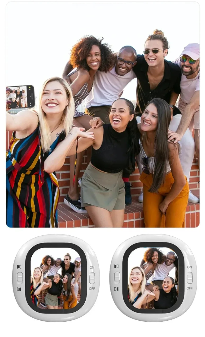Mini Wireless Selfie Monitor Screen Magnetic 4K Bluetooth Selfie Monitor Screen with Vlog Live Stream /Selfie for iPhone/Android