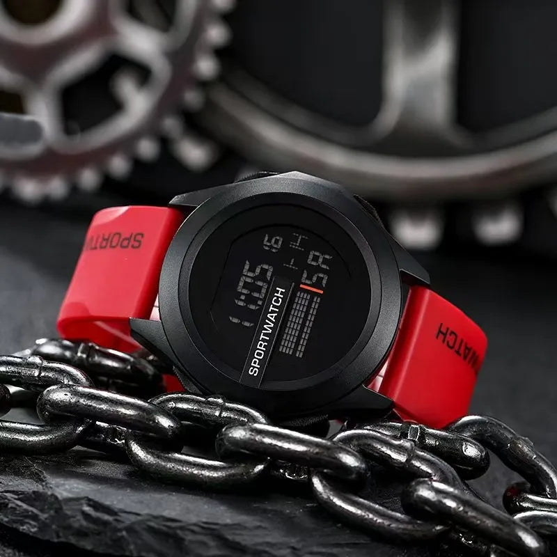 Electronic watch, multi-functional simple fashion trend cool outdoor luminous sports electronic watch