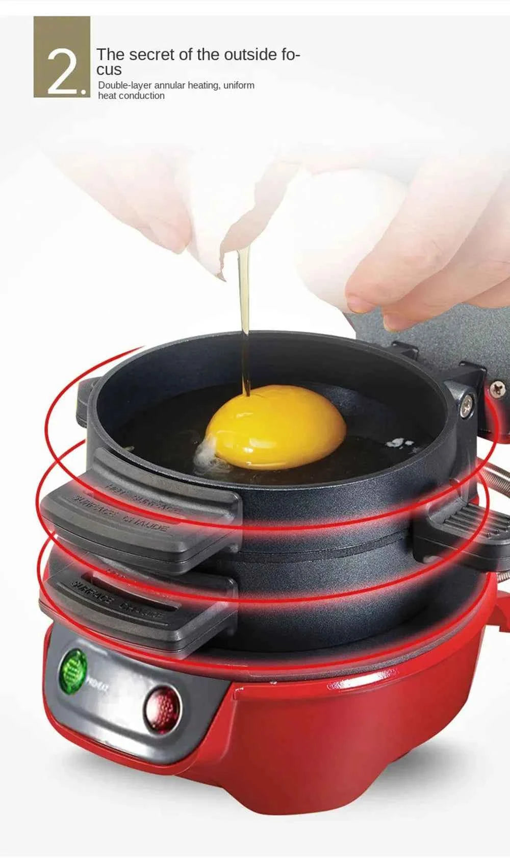 Household Breakfast Machine Hamburg Sandwich Maker With Egg Cooker Ring Machine Bread Sandwich Waffle Machine Burger Press