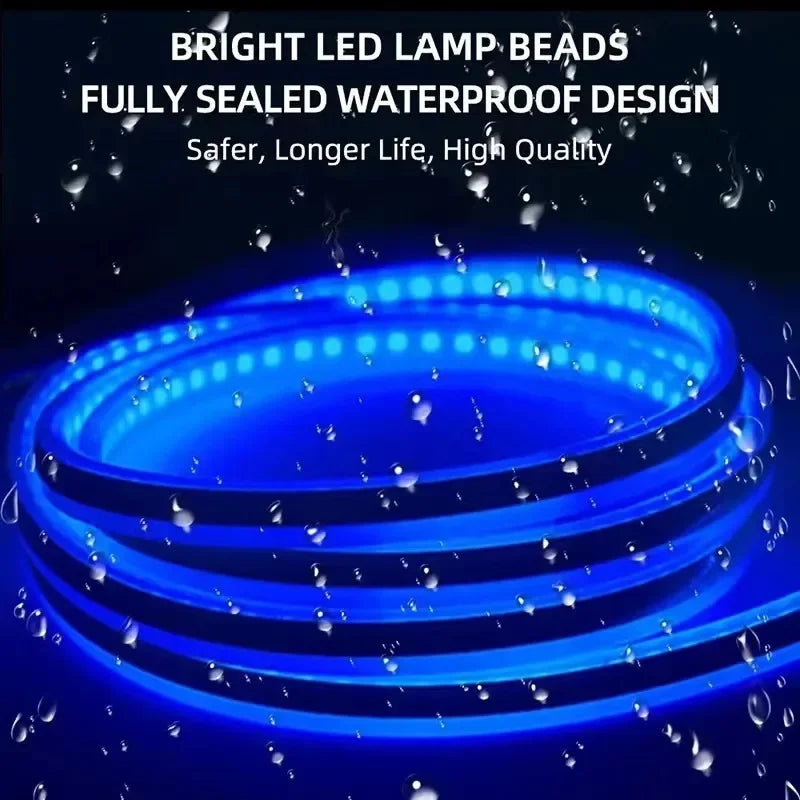 1pc Dynamic meteor Led Car Hood Lights Strip Universal Engine Hood Guide Decorative Light Bar Auto Headlights Car Running Light