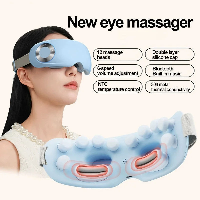 Eye Massager Smart Eye Relief Acupressure Massager Vibrating Heat Therapy Eye Mask Eye Care Device