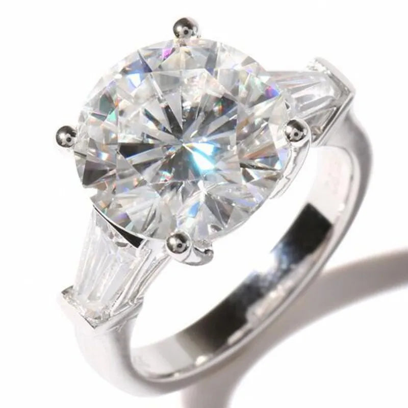 Original 925 Sterling Silver Wedding Engagement finger Rings For Women Topaz 5ct Asscher cut Simulated Diamond Platinum Jewelry