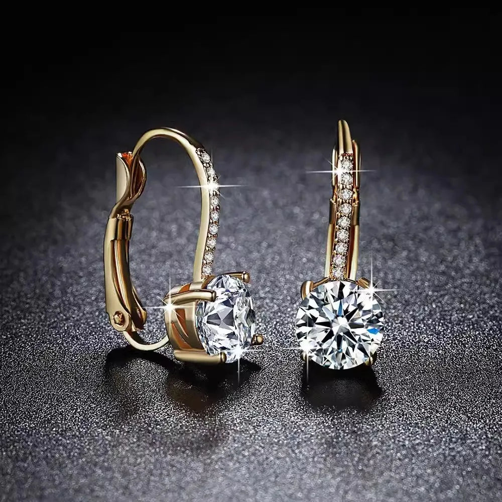 925 Silver Earrings Zircon Flower for Women Sterling Silver Wedding Jewelry Elegant Female Accessories Fashion Gift
