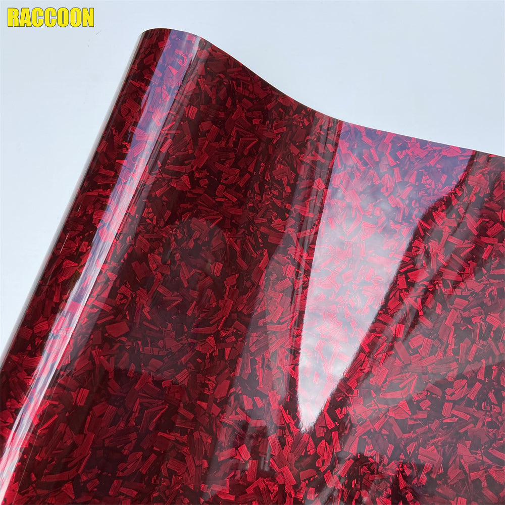 Premium PET Matte & Glossy Black Silver Red Forged Carbon Fiber Wrap Vinyl Car Film Motorcycle Scooter Vehicle Wrapping Foil