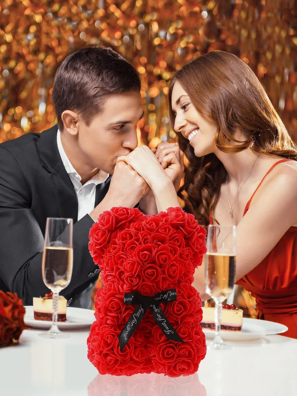 1pc 25m Artificial Flower Eternal Rose Teddy Bear for Mom Mother's Day Birthday Valentine's Day Anniversary Gifts & Decorations