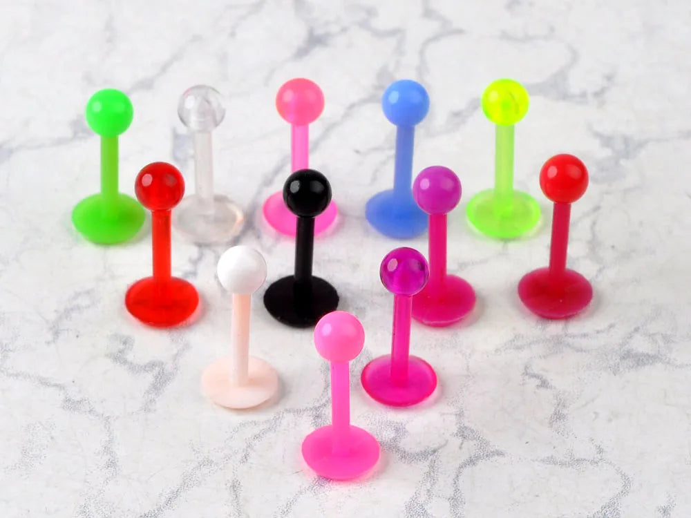 40PC Soft Silicon Nose/Lip/Tongue Piercings Helix Ear Piercing Women Men Septum Rings Body Piercing Jewelry