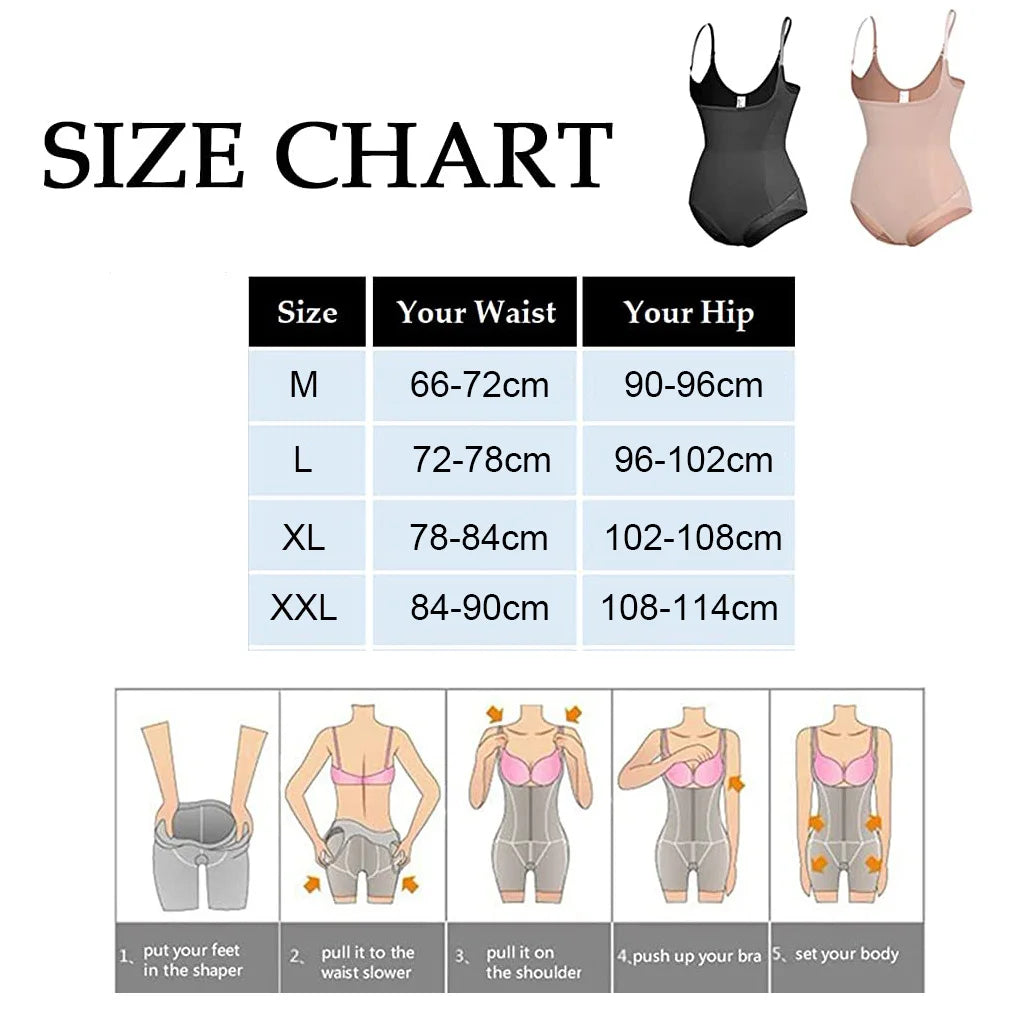 Shapewear For Women Tummy Control Bodysuits Waist Trainer Body Shaper Slimming Underwear Open Bust Compression Belly Girdles