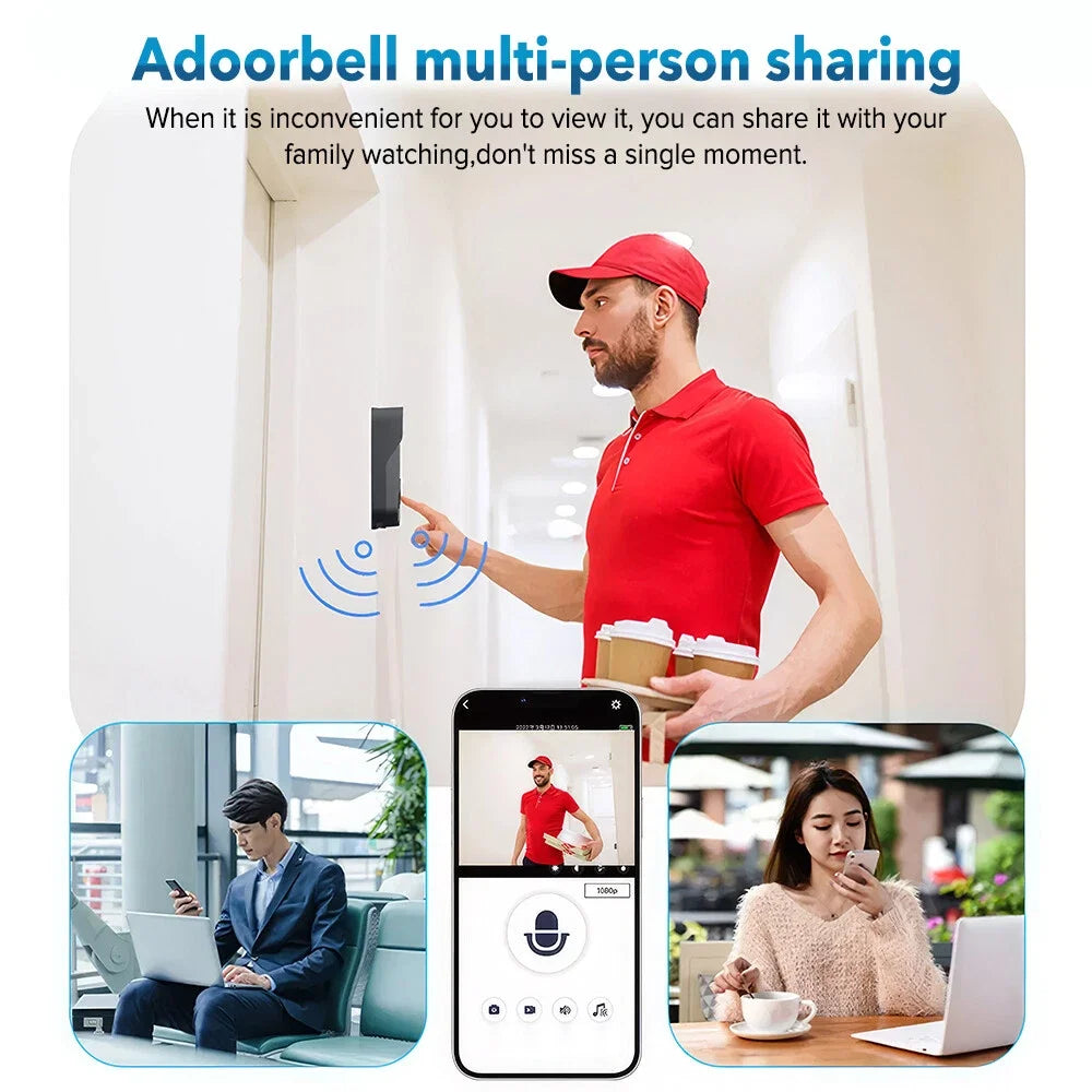 Tuya Doorbell with Camera Wireless Bundle Doorbell Smart Home Wifi Outdoor Waterproof Cam Security Audio Intercom Night Vision