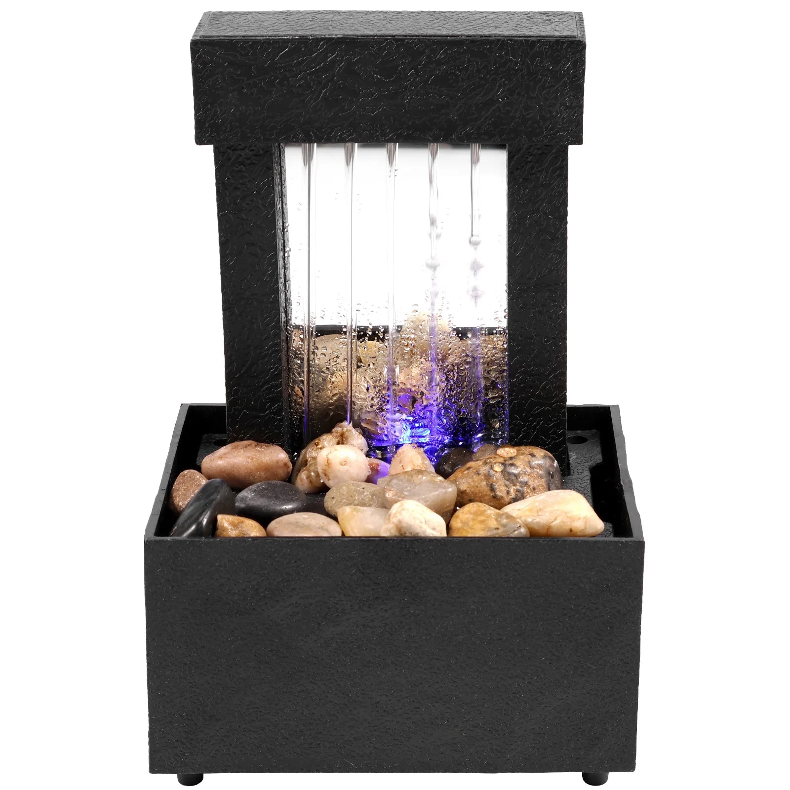 Tabletop Waterfall Home Decor Relaxation Meditation Desktop Fountain with Soft Lights Flowing Water Ornaments Mother's Day Gifts