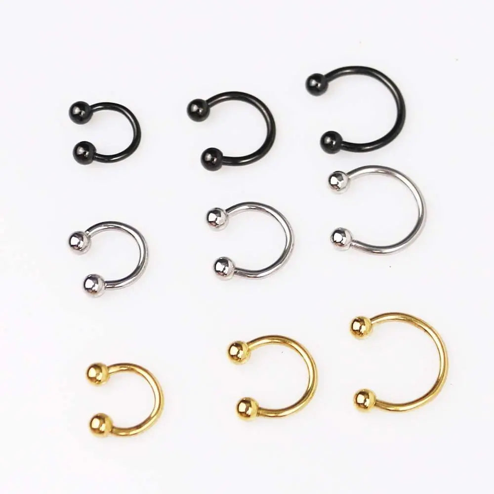 Helix For Women 1 Pcs Circular C Shape Hoop Stud Earrings Jewelry Lip Rings Nose Rings Body Piercing