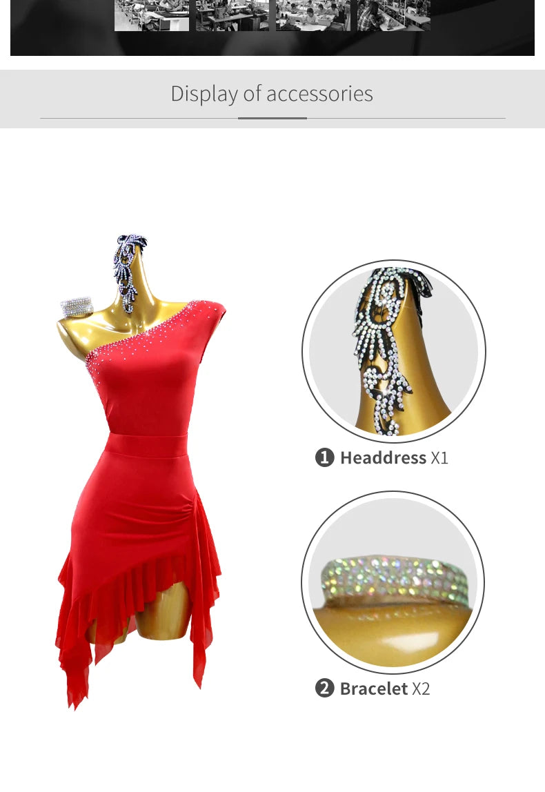 2026 Womens Stage Costume Latin Dance Dress Girls Dancewear Female Ladies Clothes Sexy Prom Party Sets Adult Sport Carnival Suit