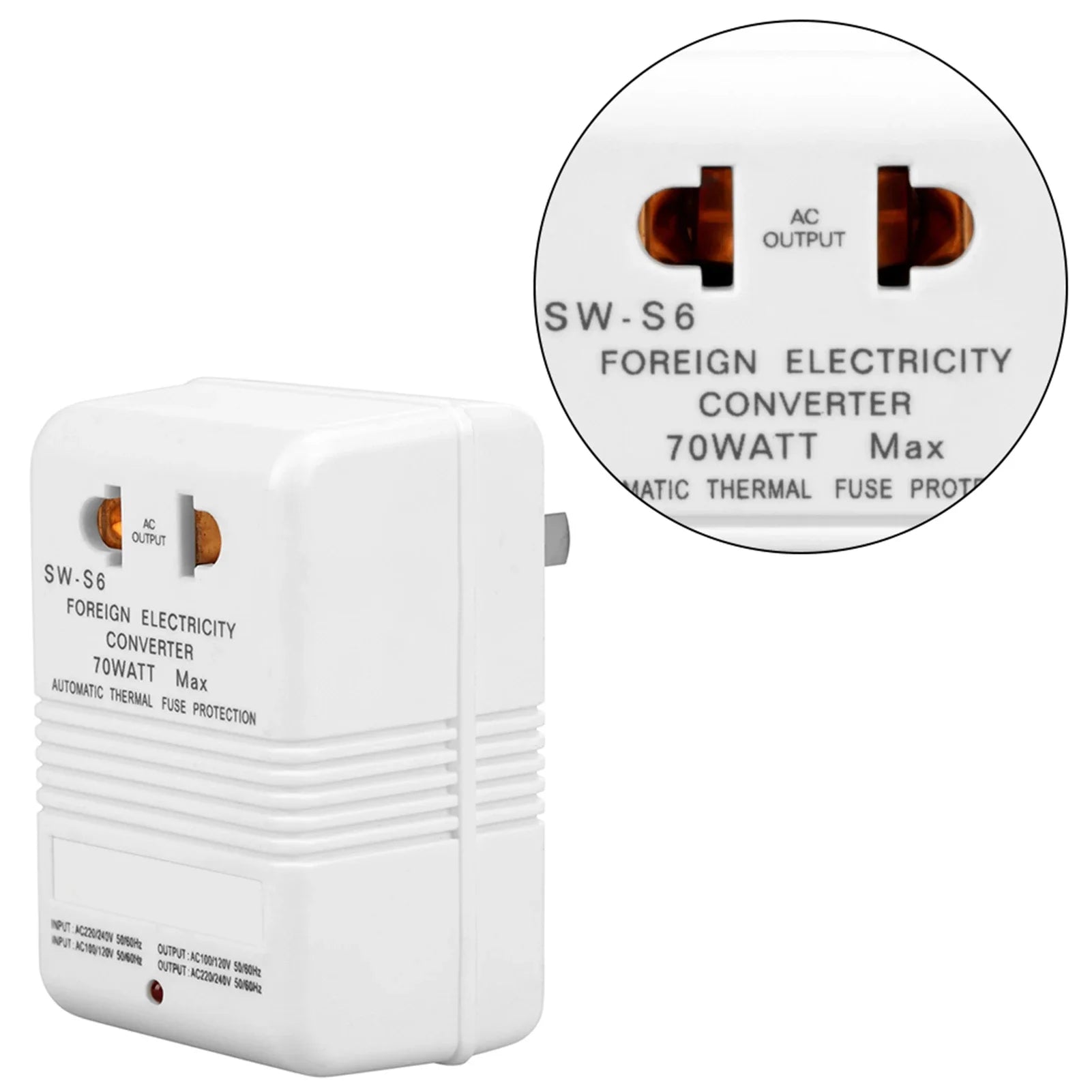 Power Converter Voltage Converter 70W 110V/120V to 220V/240V StepUp&amp Down Voltage Converter Transformer (CN Standard Plug)
