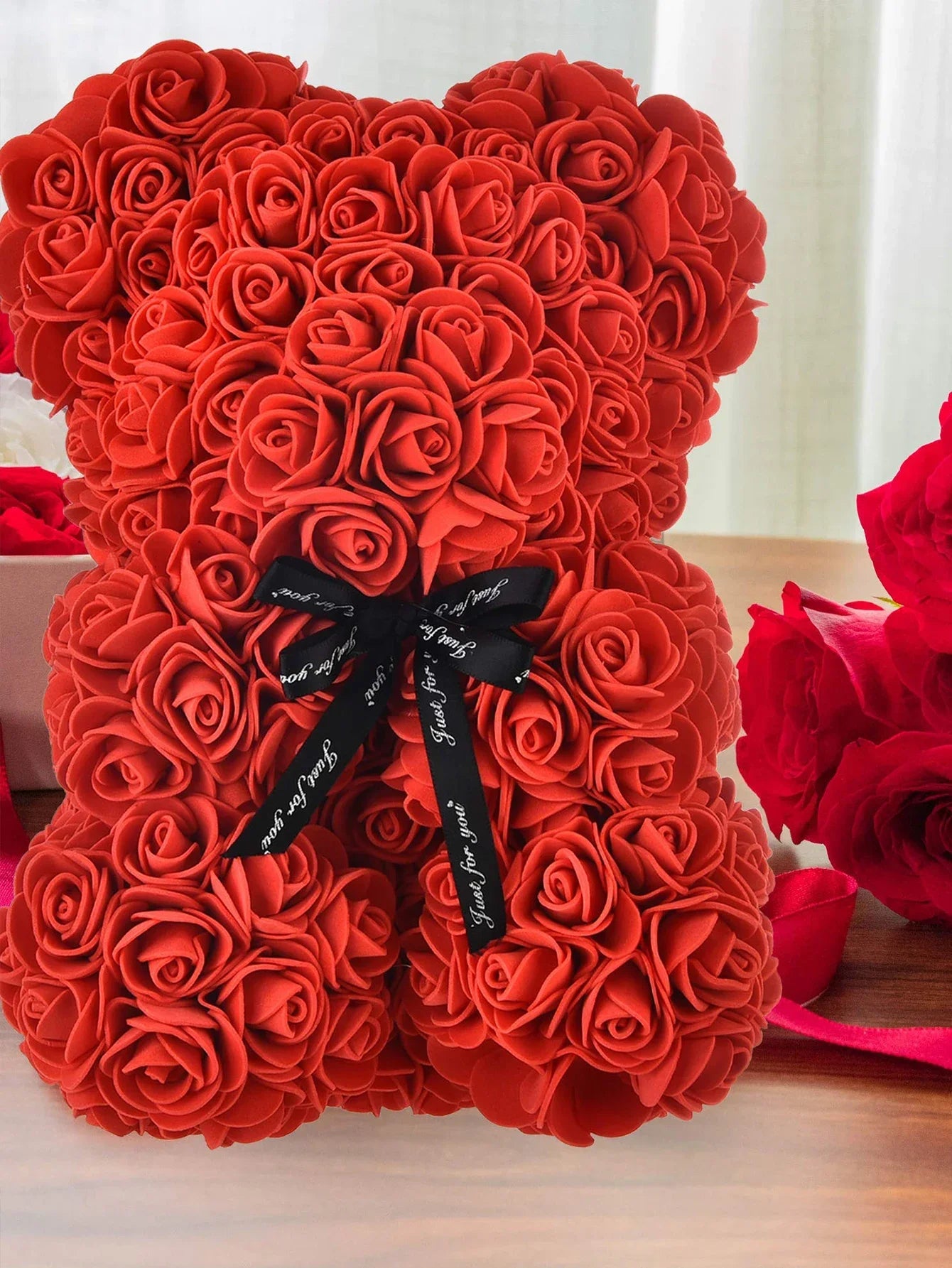 1pc 25m Artificial Flower Eternal Rose Teddy Bear for Mom Mother's Day Birthday Valentine's Day Anniversary Gifts & Decorations