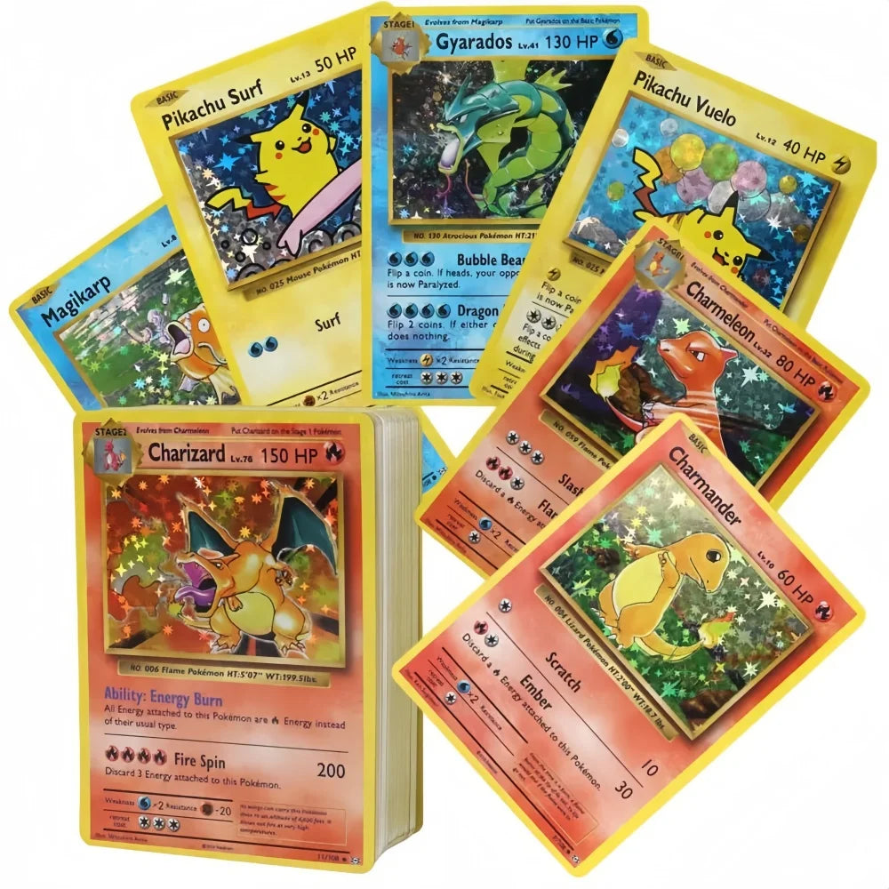 Pokemon Collection Cards 1996 1st Edition Flash Cards Charizard Blastoise DIY Game PTCG Game Anime Self Made Cards Gift Toys