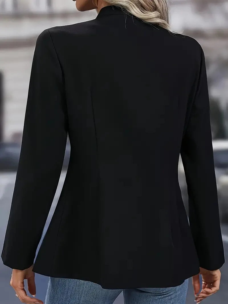 Women's Clothing Popular Winter Fashion Solid Stand Collar Double Breasted Cardigan Jacket for Women Blazers