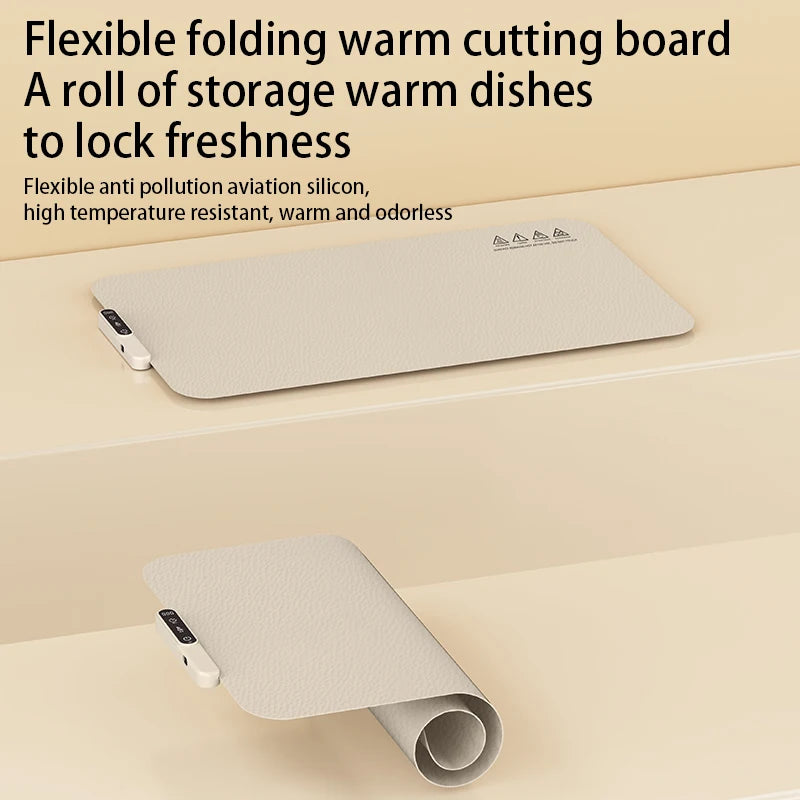 Electric Warming Tray Food Warmer Plate Foldable Portable Smart Food Fast Heating Mat Electric Warming Tray Food Warming Board
