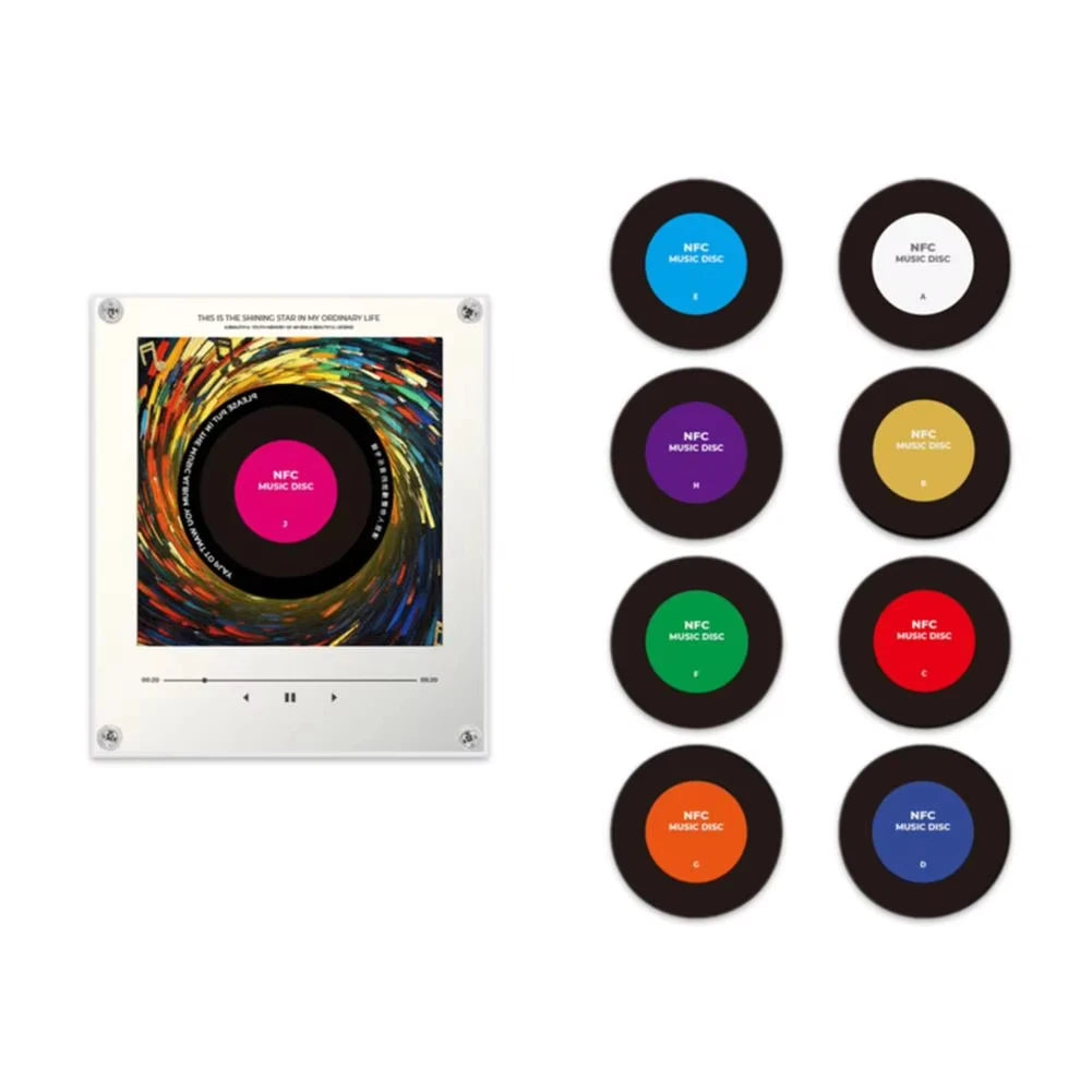 IN STOCK NFC Sensing Song Player With 9 empty discs&Night Light Automatic Singing Refrigerator Magnetic Rotary Disc Machine Gift