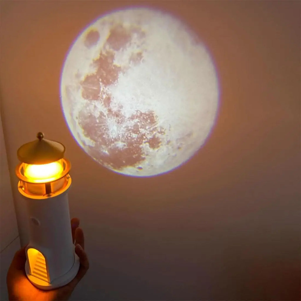 Floating Moon Lamp Projection Lighthouse Lamps Night Light Motion Sensor Light Room Decor Gift Lighthouse Ambient Lights