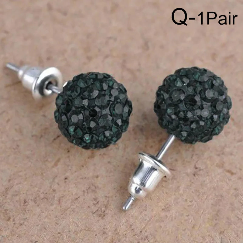 New Fashion Jewelry Full Rhinestone Ball Earrings Autumn and Winter Fashion Korean Temperament Earrings for Women Party Gift