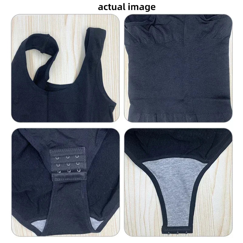 Body Shapewear for Women Seamless Solid Shaping Full Bodysuit Crew Neck Tummy Control Slimming Body Shaper Underwear & Shapewear