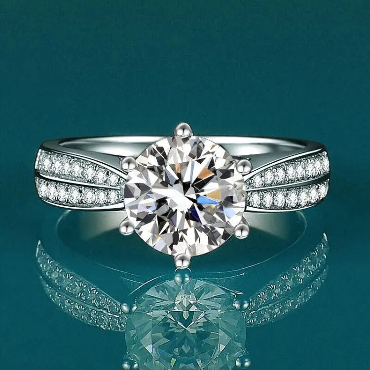 925 Sterling Silver Rings For woman Shining crystal adjustable size Fashion Gifts engagement wedding high quality Jewelry